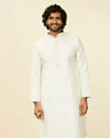 Warm White Polka Dotted Kurta Set